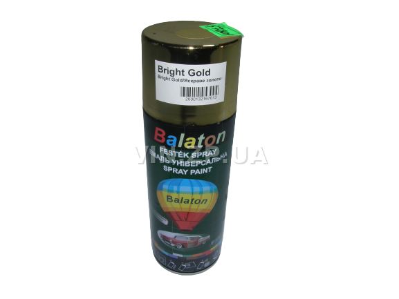 Краска эмаль алкидная золотистый хром универсальная BALATON Bright Gold, аэрозоль 400 мл 1