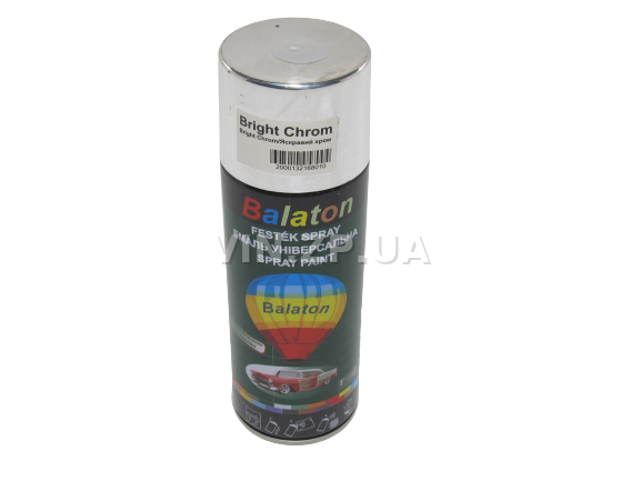 Краска эмаль алкидная серебристый хром универсальная BALATON Bright Chrom, аэрозоль 400 мл 4