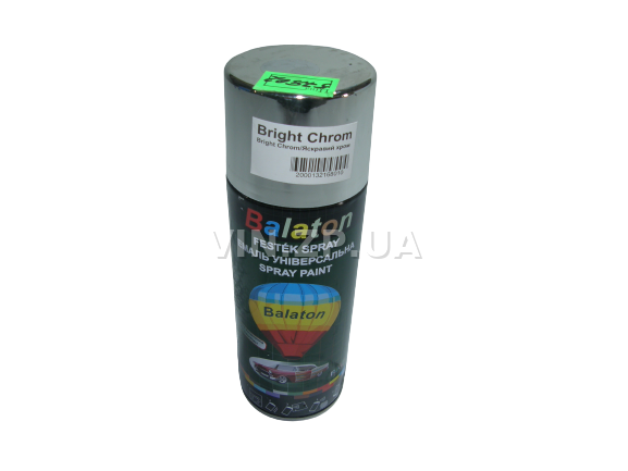 Краска эмаль алкидная серебристый хром универсальная BALATON Bright Chrom, аэрозоль 400 мл 1