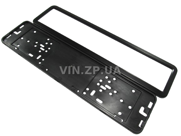 Рамка номера из нержавеющей стали, чёрная ELEGANT 2