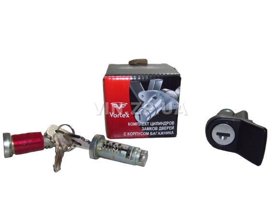 Замок багажника ВАЗ 2115, с личинками, замок 1шт + личинка 2шт + ключ 2шт VORTEX 1