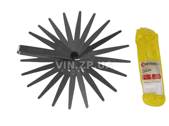 Щуп регулировки клапанов 0,05-1,0 мм INTERTOOL 20 шт 2