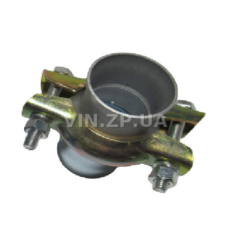 Хомут глушителя с патрубками Ф 42-45 мм СпецКомплект в сборе с фланцами 1