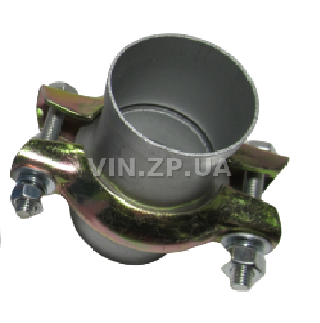 Хомут глушителя с патрубками Ф48-51мм СпецКомплект в сборе с фланцами 1