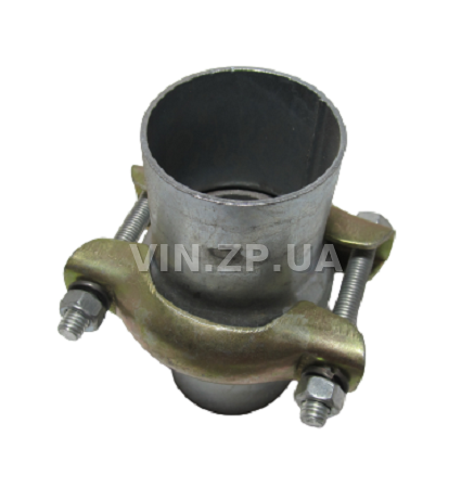 Хомут глушителя с патрубками Ф48-51мм СЭМЗ в сборе с кольцом и фланцами (58923)