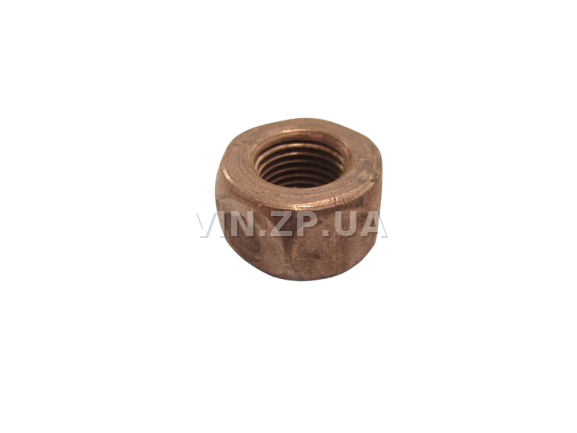 Гайка коллектора ГАЗ под ключ 17 МЕТИЗ омедненная, высота 11, М 10 х 1.0, 1шт 2