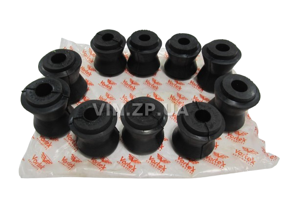 Втулки реактивных тяг штанг ВАЗ 2101, 2102, 2103, 2104, 2105, 2106, 2107 VORTEX комплект 10шт, резина 1