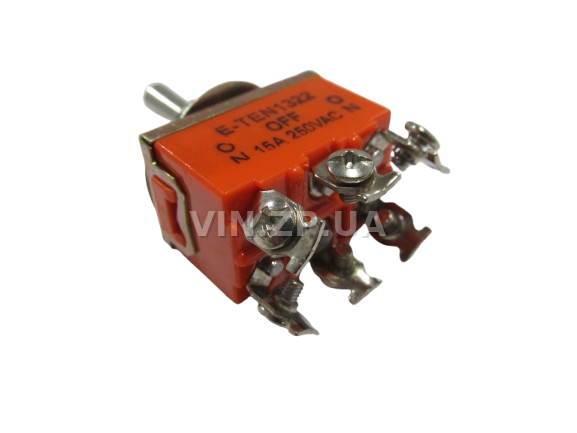 Выключатель тумблер универсальный VORTEX 12В 15А, 3 положения, 6 контактов, клемми под винты (59971) 2