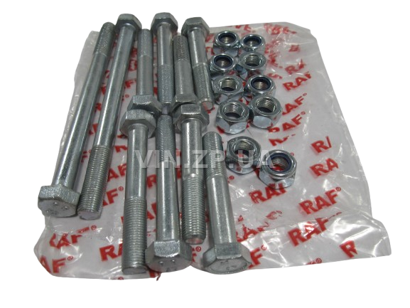 Болт реактивной штанги ВАЗ 2101-2107, к-кт 10 болтов+10 гаек RAF М12 x 1.25 x 70/80/150 6