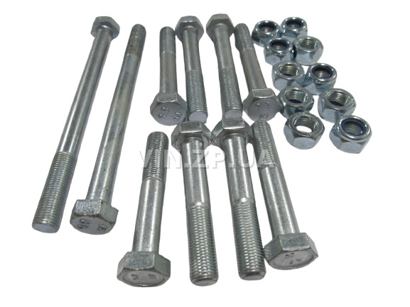 Болт реактивной штанги ВАЗ 2101-2107, к-кт 10 болтов+10 гаек RAF М12 x 1.25 x 70/80/150 1