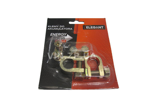 Клеммы аккумулятора ELEGANT легковые авто, цинк с латунным покрытием, комплект 2шт 2