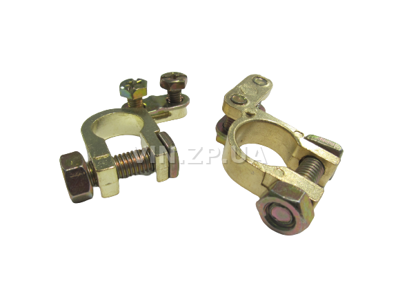 Клеммы аккумулятора ELEGANT легковые авто, цинк с латунным покрытием, комплект 2шт 3