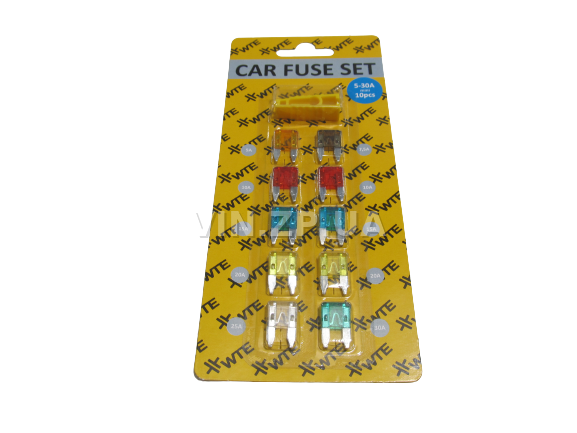 Предохранители Евро мини 5-30 Амп WTE комплект 10 шт, с пинцетом 1