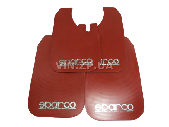 Брызговики SPARCO 430 х 265 мм, универсальные, красные, к-кт 4шт, мягкий капрон (60896)