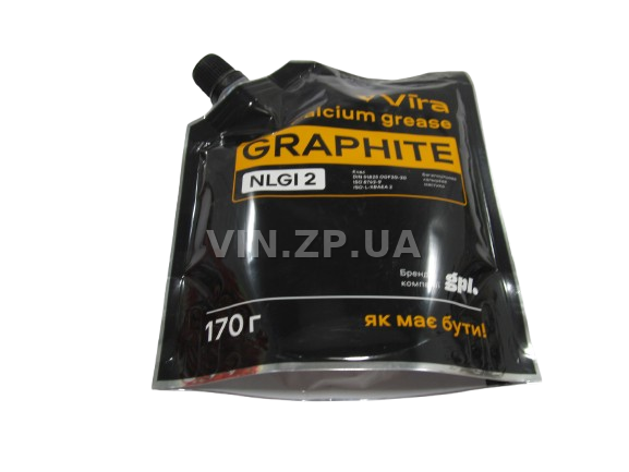 Смазка графитная пластичная VIRA "Graphite",  170 грамм, дой-пак со штуцером 2