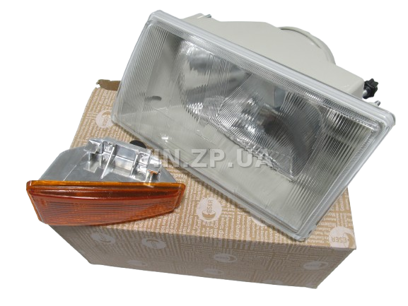 Фара ВАЗ 2108, 2109, 21099 ESER левая, жёлтый поворот, рисунок ''киржач'' 6