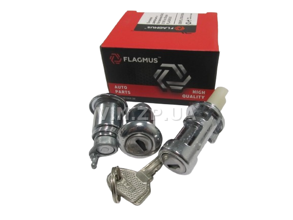 Замок багажника ВАЗ 2105, 2107, с личинками, замок 1шт + личинка 2шт + ключ 2шт FLAGMUS 5