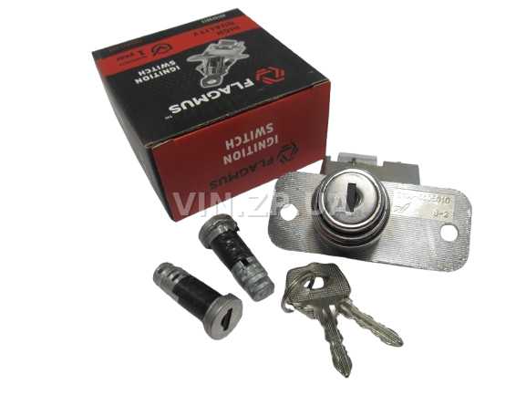 Замок багажника ВАЗ 2108, 2109, 2113, 2114, с личинками, замок 1шт + личинка 2шт + ключ 2шт FLAGMUS 5