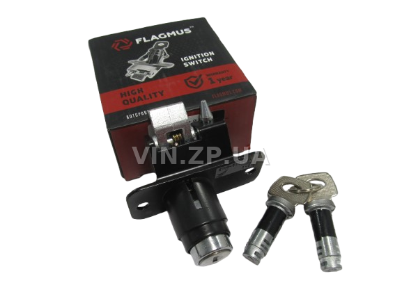 Замок багажника ВАЗ 2108, 2109, 2113, 2114 чёрный FLAGMUS с личинками, замок 1шт + личинка 2шт + ключ 2шт 4