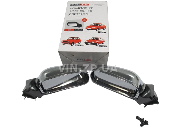 Зеркало ВАЗ 2104, 2105, 2107, с регулировкой, хром, к-кт 2шт EURO TUN 4
