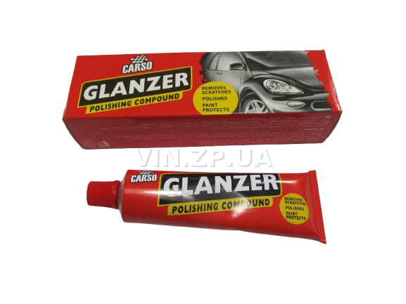 Паста полироль кузова CARSO GLANCER 60 гр с воском, для мелких царапин, для ручной полировки 1