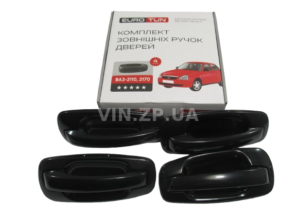 Ручка двери ВАЗ 2110, 2111, 2112, 2170, 2171, 2172, наружная, Евро, к-кт 4шт EURO TUN 1