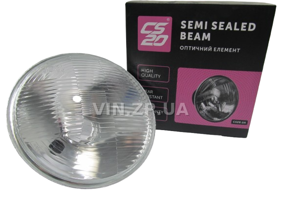 Фара оптический єлемент ВАЗ 2101, 21011, 2102, 2121, 21213, ГАЗ 24, 2410 CS-20 без подсветки, с отражателем 3