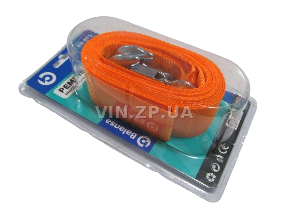 Трос буксировочный BALANSA 2 тонны, 4.0 м , 2 металлических крюка, блистер 1