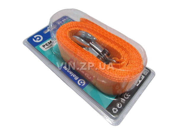 Трос буксировочный BALANSA 3 тонны, 4.0 м , 2 металлических крюка, блистер 1