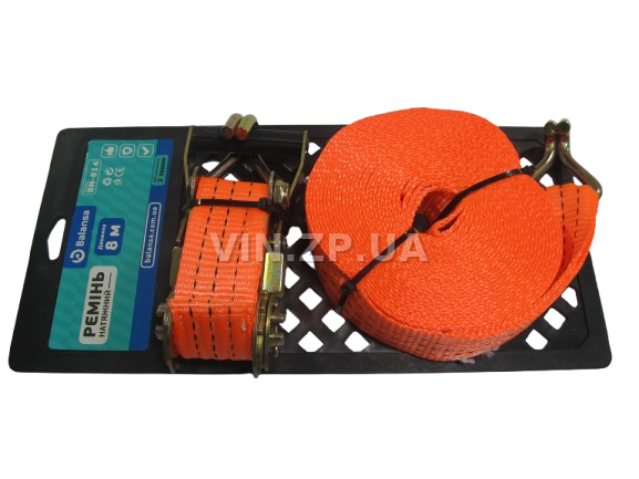 Трос ремень стяжной груза BALANSA 3.0 т, 8 м х 40 мм, с храповим механизмом 1