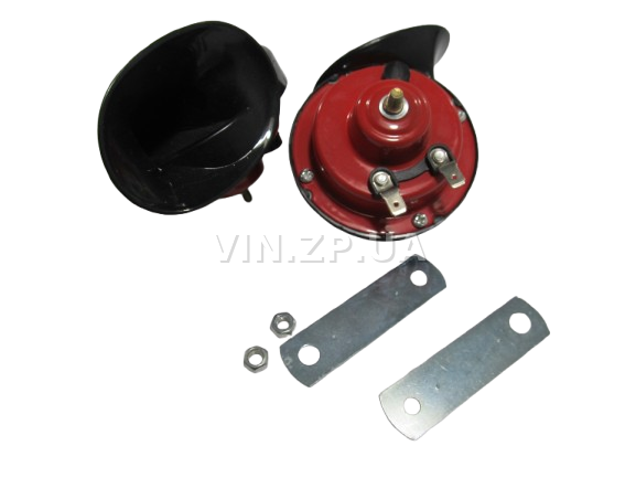 Сигнал звуковой FLAGMUS улиитка, 12V, 2-х контактный, 2-тональный, без реле, комплект 2шт 1