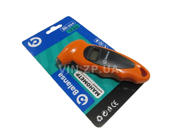 Манометр цифровой до 10 Атм BALANSA электронный, ЖК-дисплей, LED-подсветка, в блистере 4