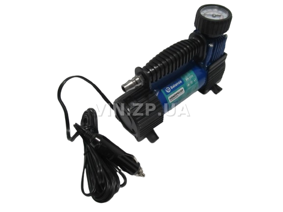 Компрессор автомобильный BALANSA 150 Вт, 10 Атм, 35 л/мин, в прикуриватель, съёмный спиральный шланг до 3м , провод 3м 3