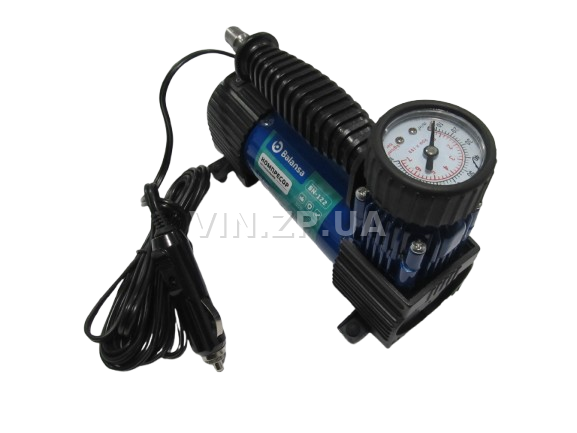 Компрессор автомобильный BALANSA 150 Вт, 10 Атм, 35 л/мин, в прикуриватель, съёмный спиральный шланг до 3м , провод 3м 4