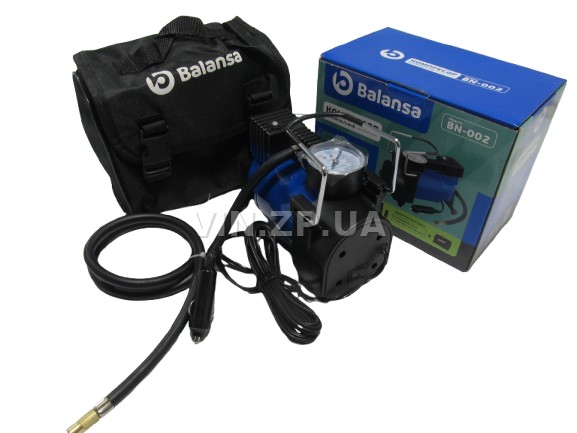 Компрессор автомобильный BALANSA ЛЮКС 150 Вт, 10 Атм, 35 л/мин, в прикуриватель, шланг 1м , провод 3м 4