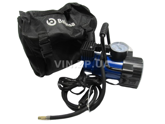 Компрессор автомобильный BALANSA ЛЮКС 150 Вт, 10 Атм, 35 л/мин, в прикуриватель, с фонарём, шланг 1м , провод 3м 1