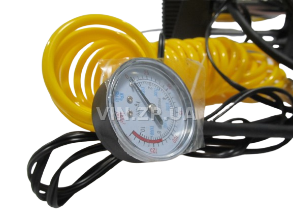 Компрессор автомобильный BALANSA 200 Вт, 2-поршня ,10 Атм, 60 л/мин, в прикуриватель, съёмный спиральный.шланг до 5 м, провод 3м 3