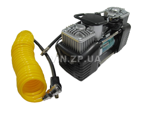 Компрессор автомобильный BALANSA 200 Вт, 2-поршня ,10 Атм, 60 л/мин, зажимы на АКБ, съёмный спиральный.шланг до 5 м, провод 3м 4