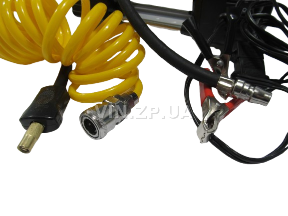 Компрессор автомобильный BALANSA 200 Вт, 2-поршня ,10 Атм, 60 л/мин, зажимы на АКБ, с фонарем,съёмный спиральный.шланг до 5 м, провод 3м 3