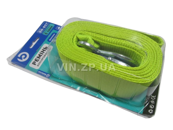 Трос буксировочный BALANSA 5 тонн, 5.0 м , 2 металлических крюка, блистер 1